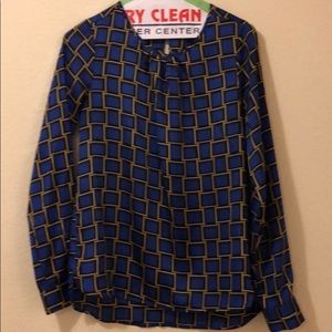 THE Limited Blue and gold long sleeve shirt